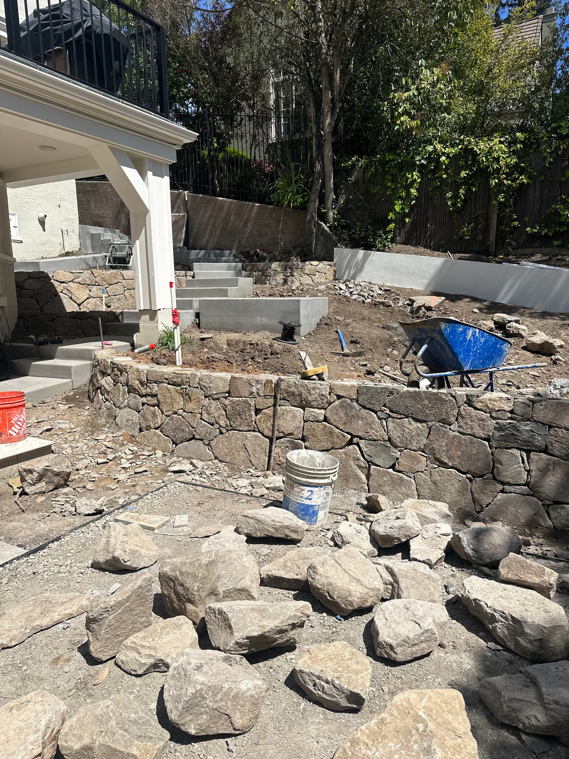 Natural Stone Walls and Steps Installation in Piedmont